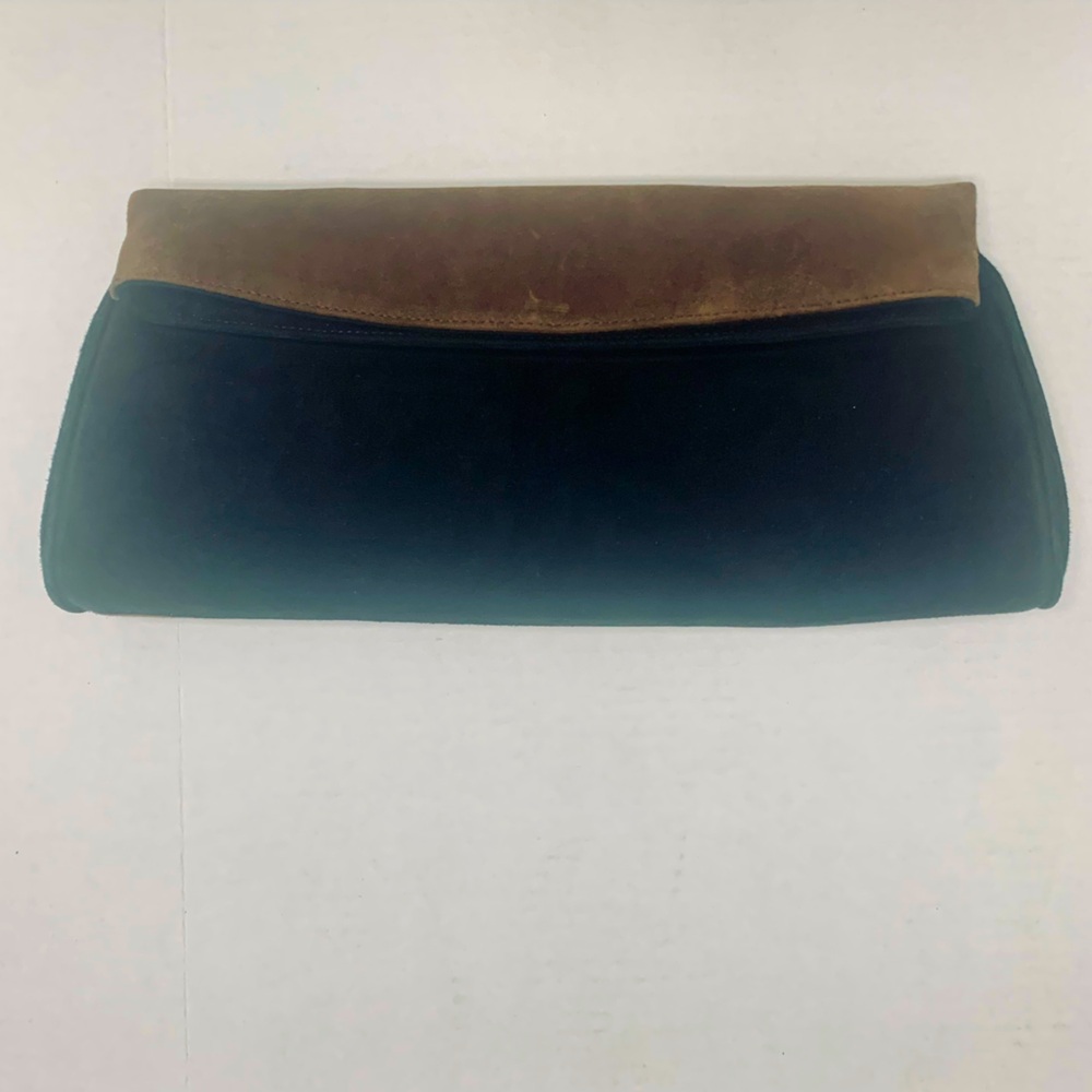 Vintage suede Perry Ellis clutch
